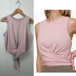 Lululemon Pima Cotton Time To Restore Tank Tie Front
Crop Size 6 Smokey Blush